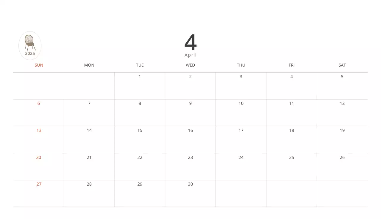 Kalender interior minimalis berwarna krem