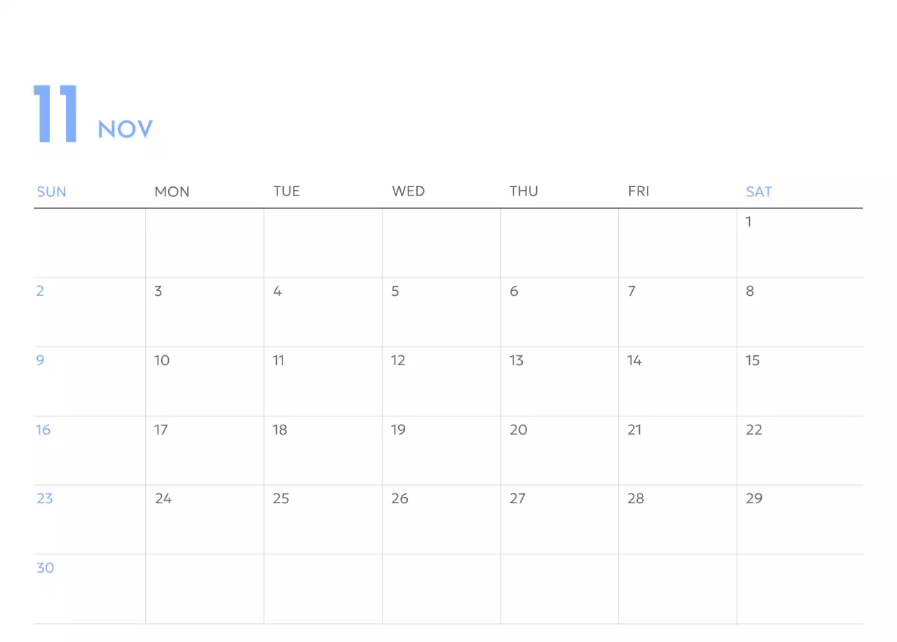 Calendrier photo de suivi des objectifs avec une touche de bleu