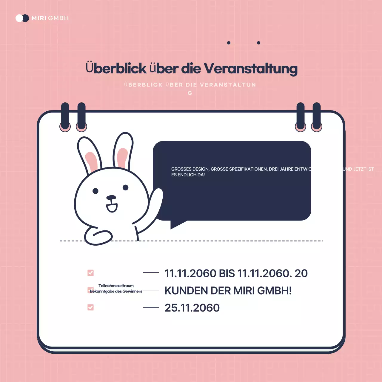 Rosa gemütlicher Veranstaltungsführer