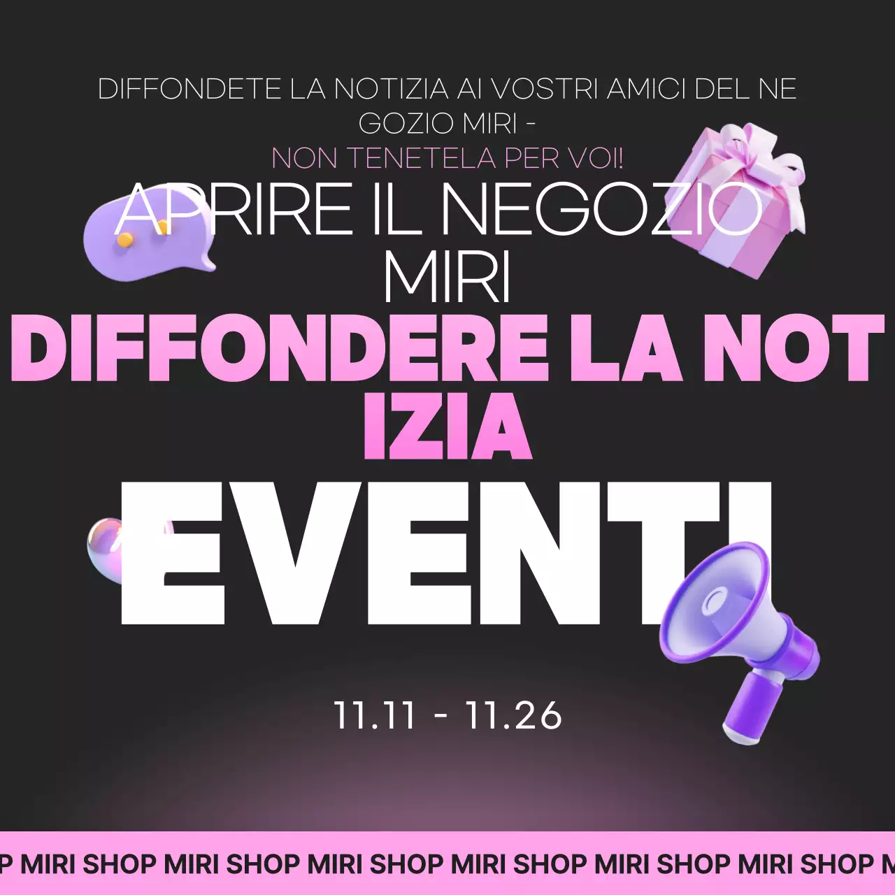 Promuovete il vostro evento black pop