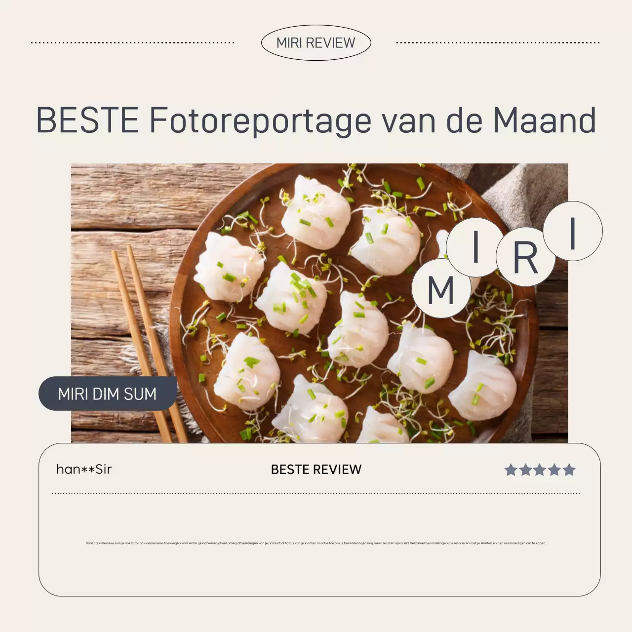 Eenvoudige overzichtsadvertentie in marineblauw en beige