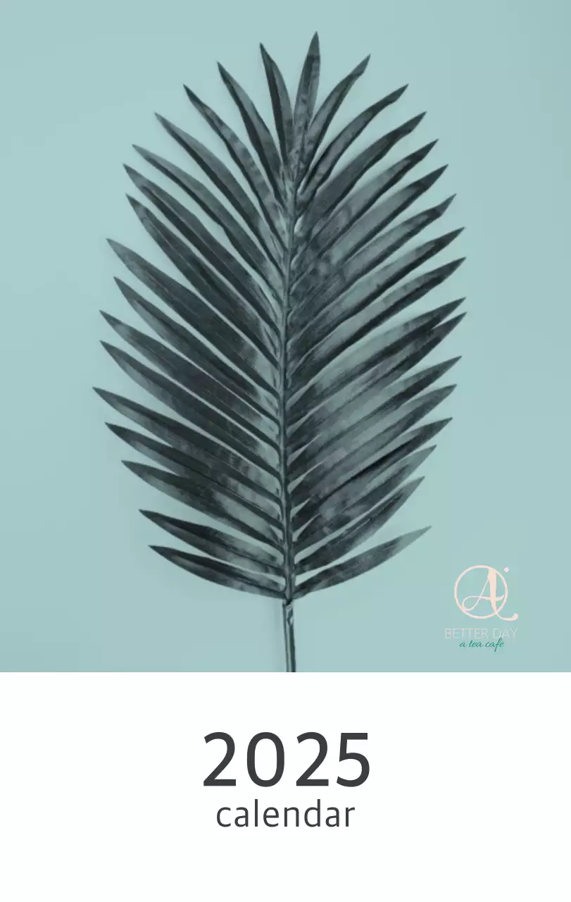 White clean botanical nature calendar