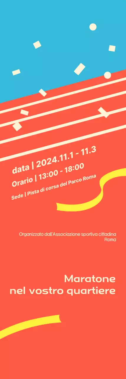 Evento maratona arancione brillante