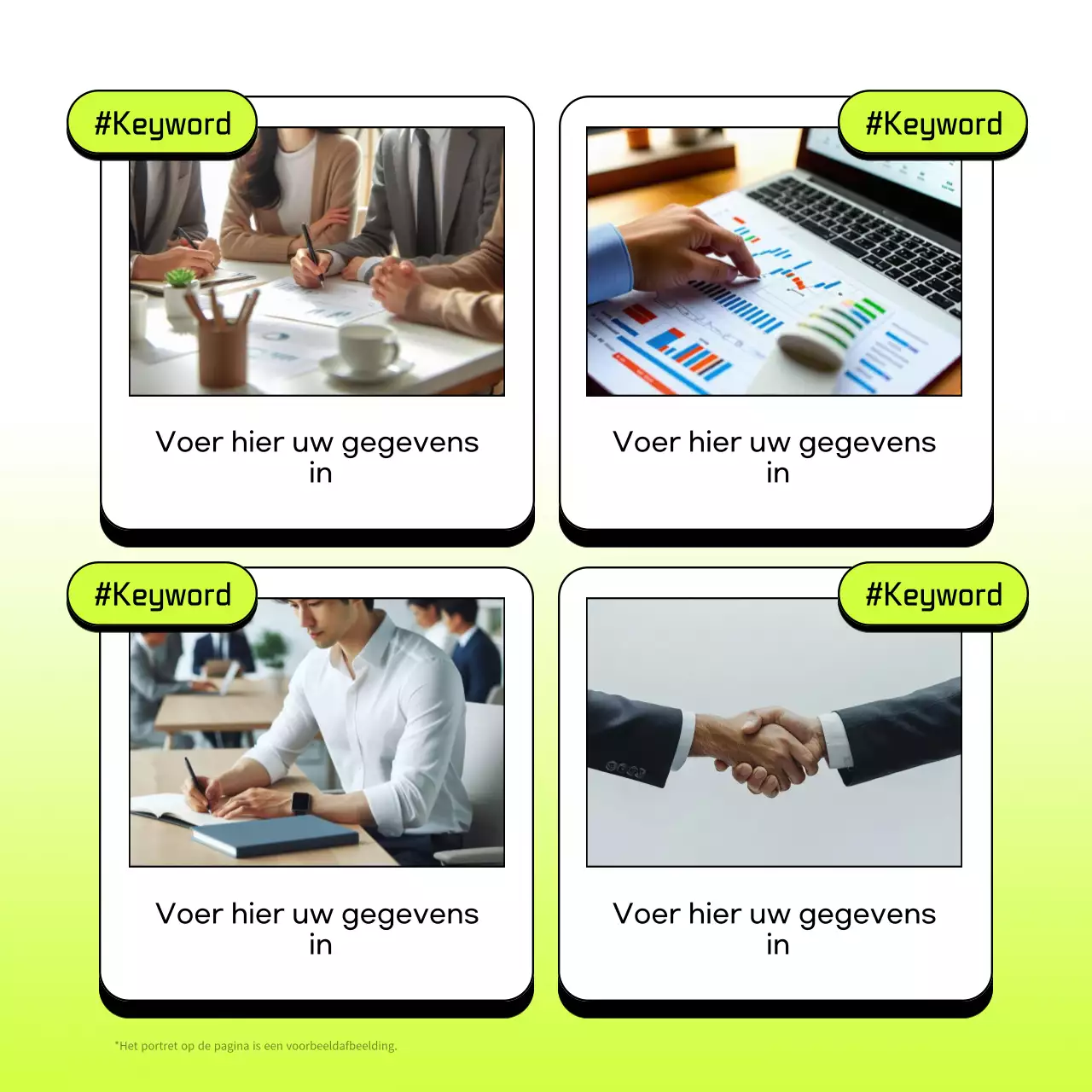 Eenvoudige zakelijke sollicitatiebrief in chartreuse en wit