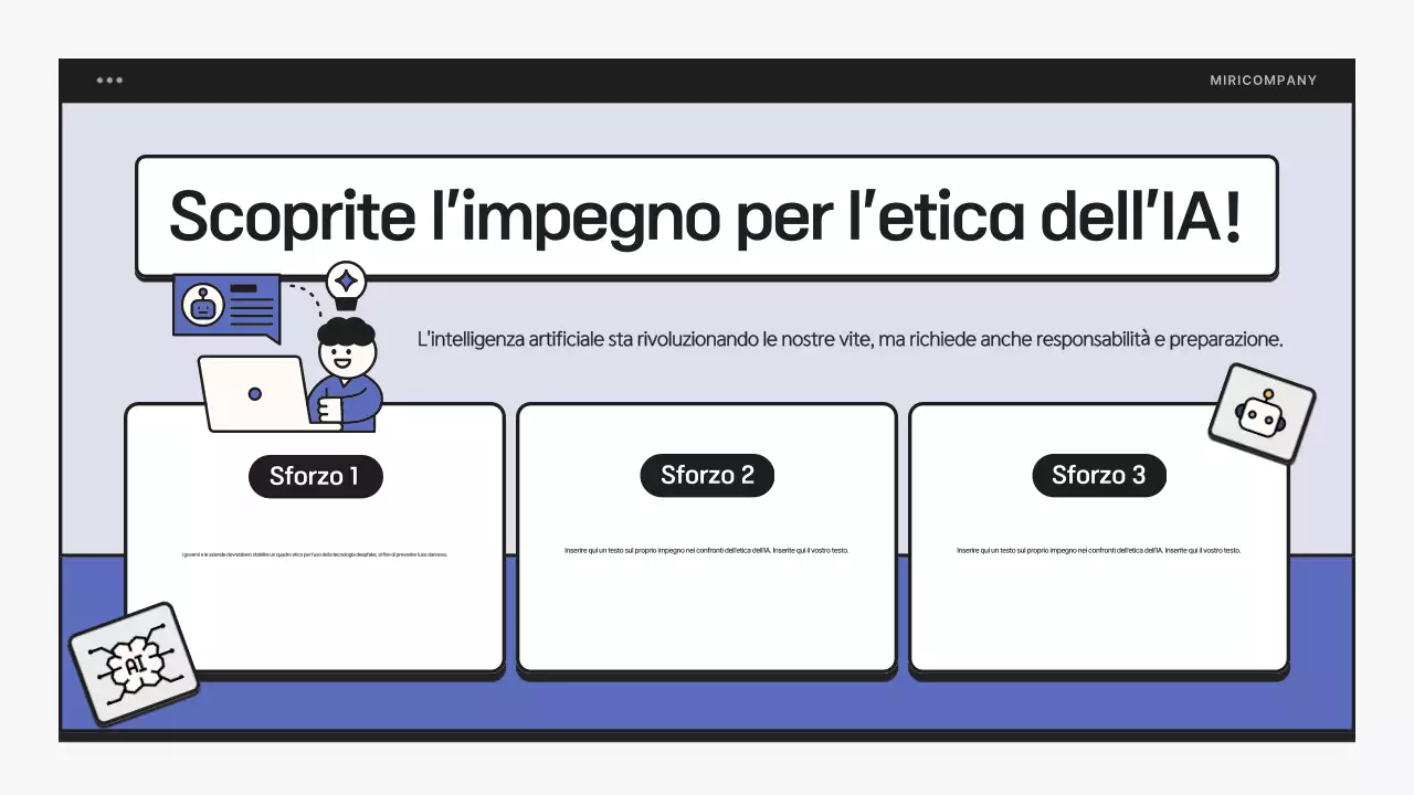 Semplice formazione all'alfabetizzazione AI in blu e nero