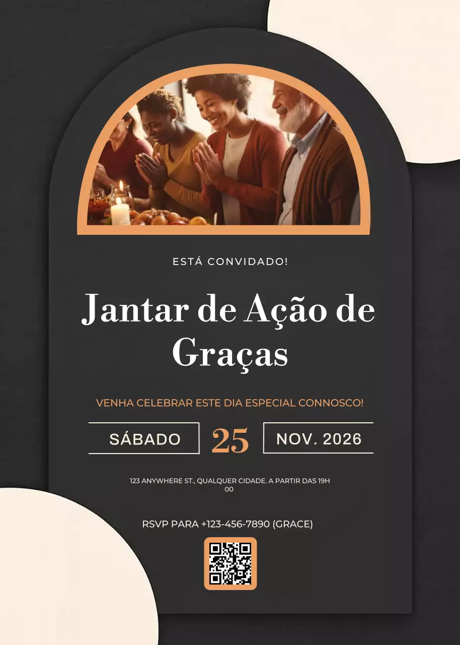 convite de jantar preto elegante