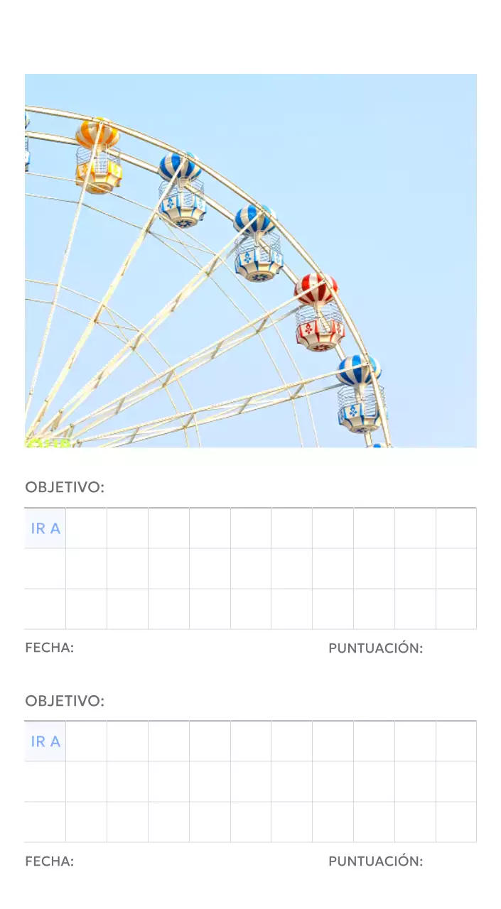 Calendario fotográfico de seguimiento de objetivos con un toque de azul