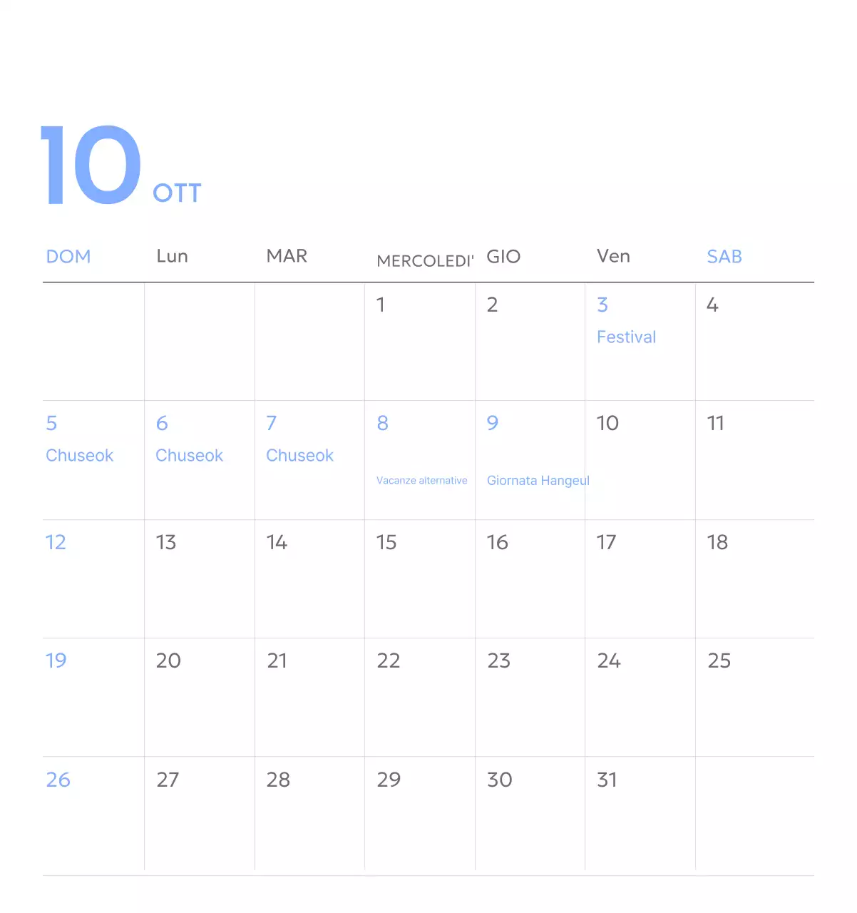 Calendario con foto tracciatore di obiettivi con un tocco di blu