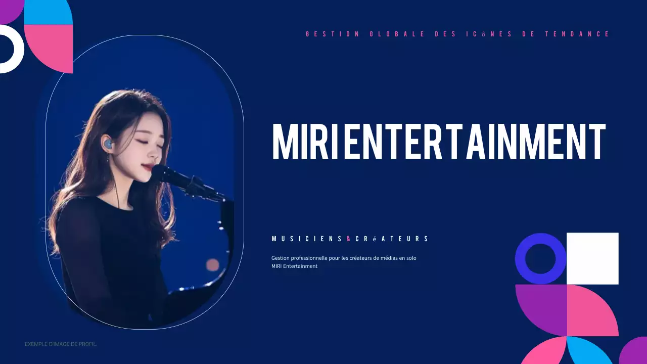 Publicité pour la musique moderne bleu marine