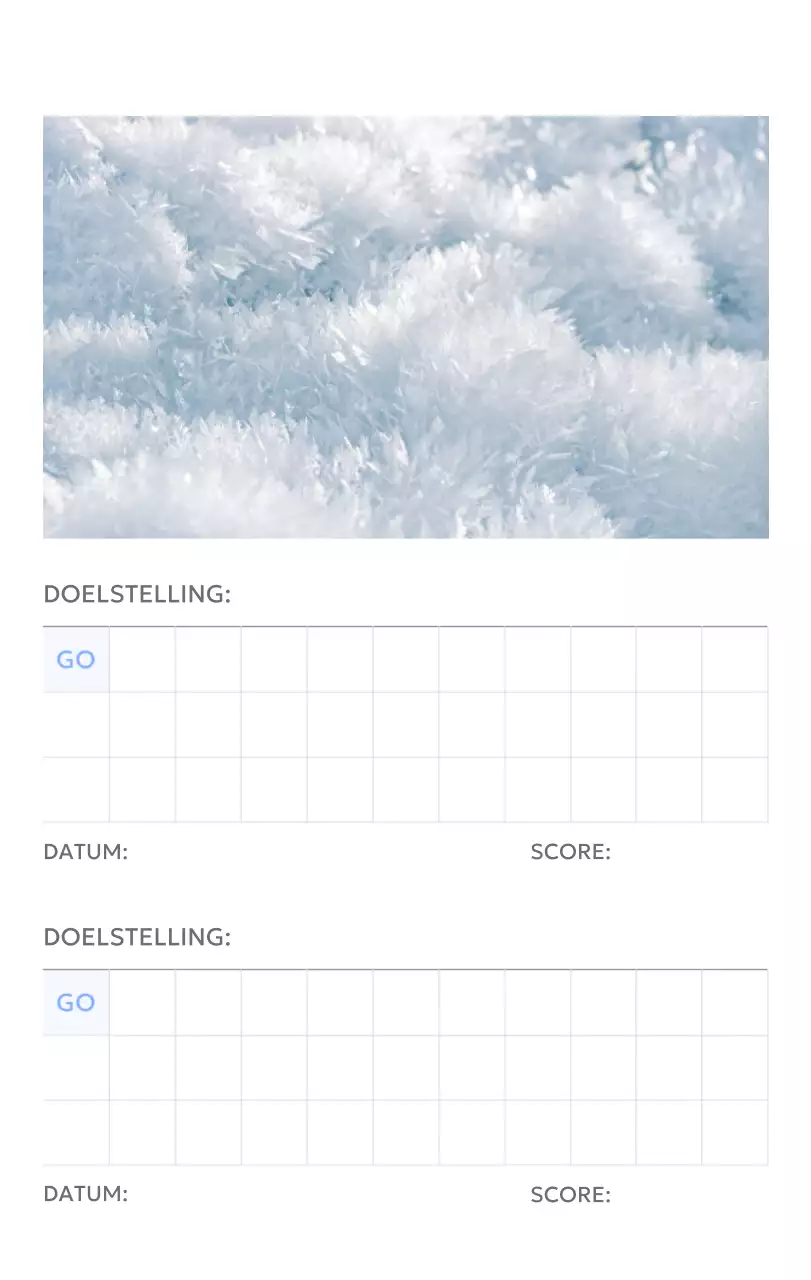 Photo goal tracker kalender met een vleugje blauw