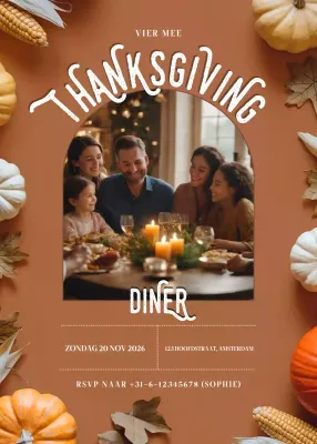 uitnodiging voor traditionele Thanksgiving