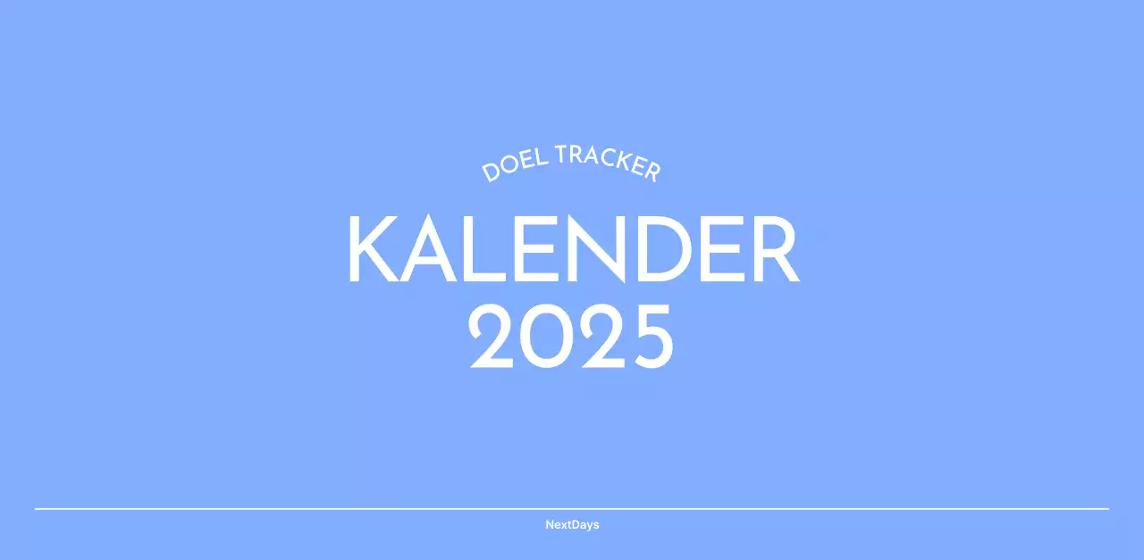 Photo goal tracker kalender met een vleugje blauw
