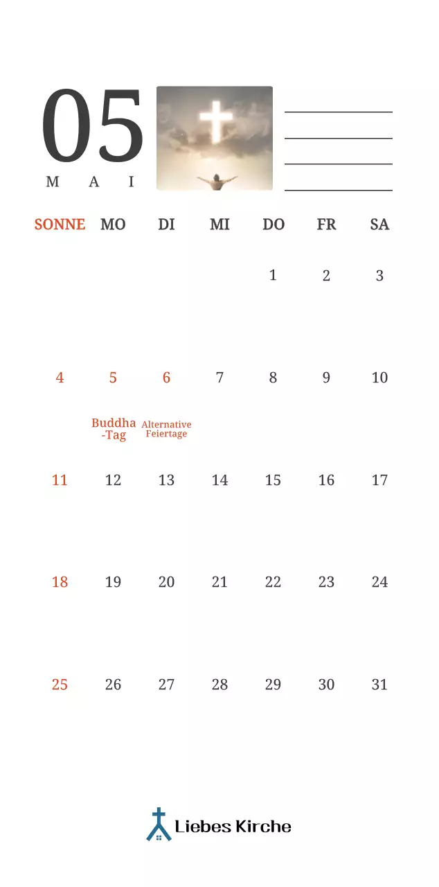 Ein fotografischer Konzeptkalender, der Kirchen in Landschaftsbildern zeigt