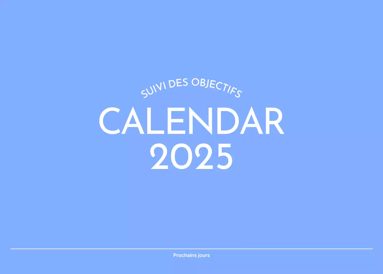 Calendrier photo de suivi des objectifs avec une touche de bleu