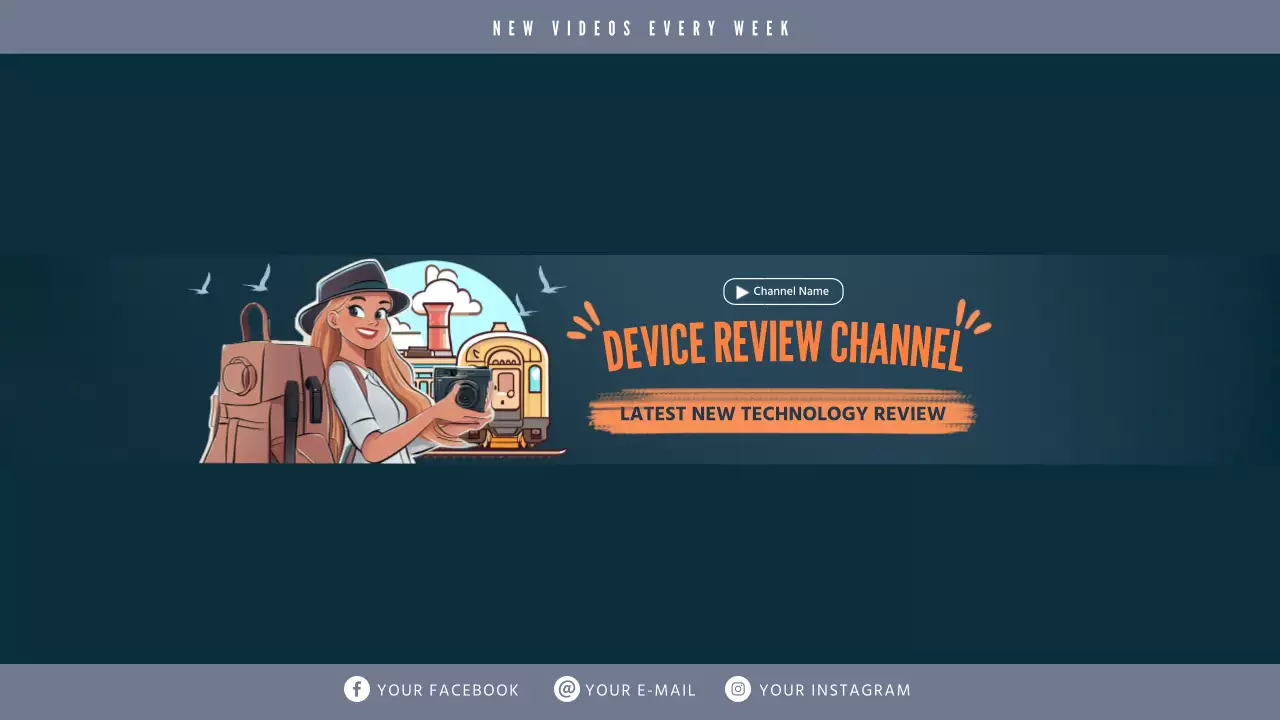 Blue Vintage Technology Vlog YouTube Thumbnail