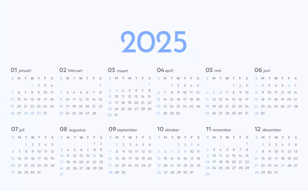 Photo goal tracker kalender met een vleugje blauw