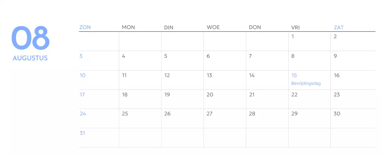 Photo goal tracker kalender met een vleugje blauw