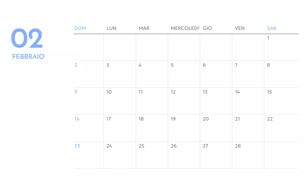 Calendario con foto tracciatore di obiettivi con un tocco di blu