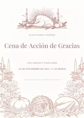 beige invitación tradicional de Acción de Gracias
