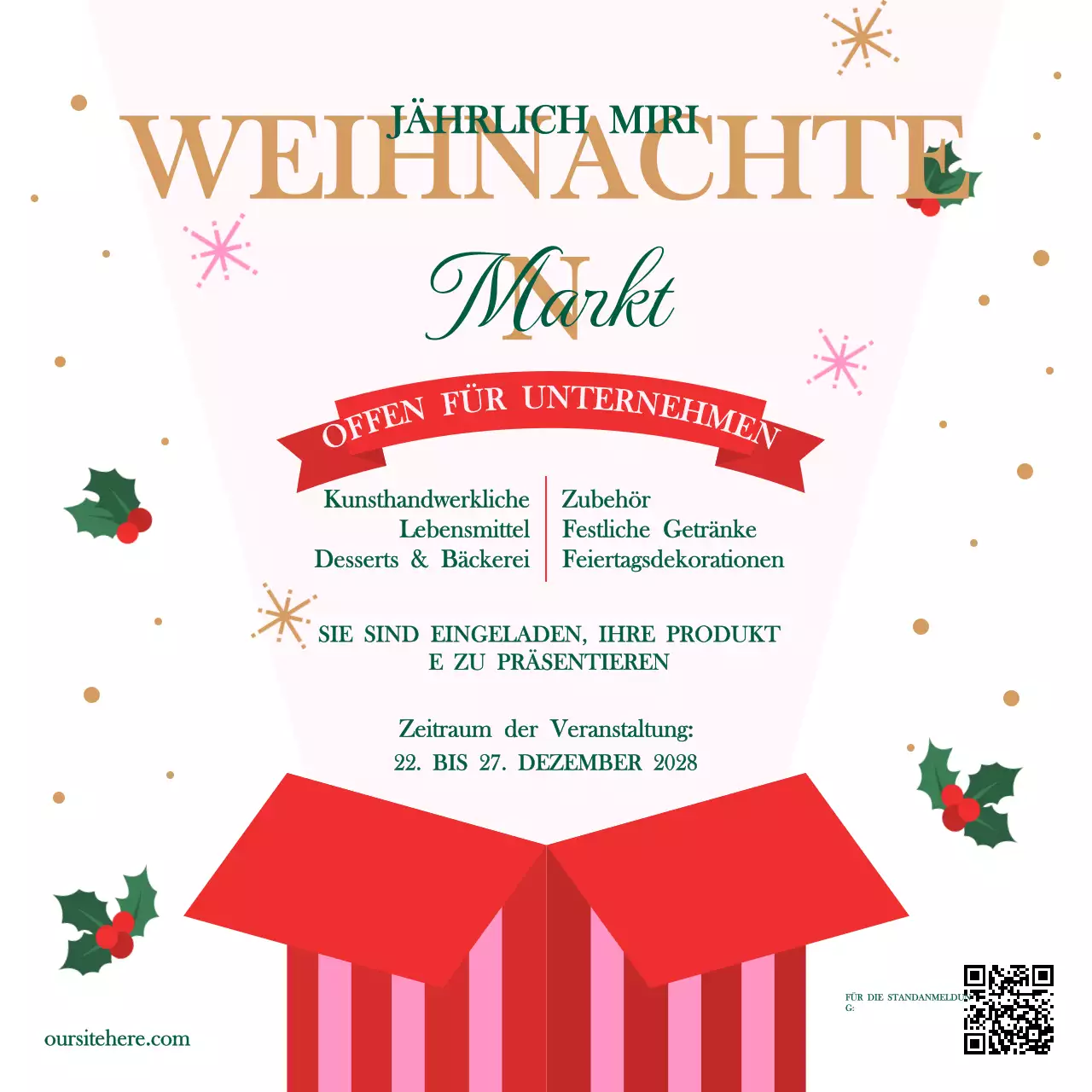Elegante Einladung zum Weihnachtsmarkt