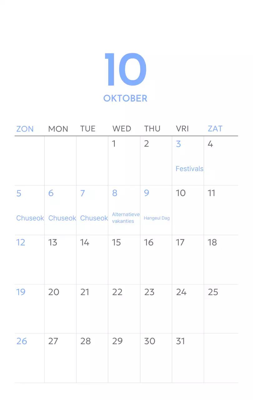 Photo goal tracker kalender met een vleugje blauw