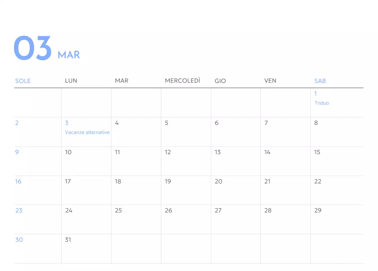 Calendario con foto tracciatore di obiettivi con un tocco di blu