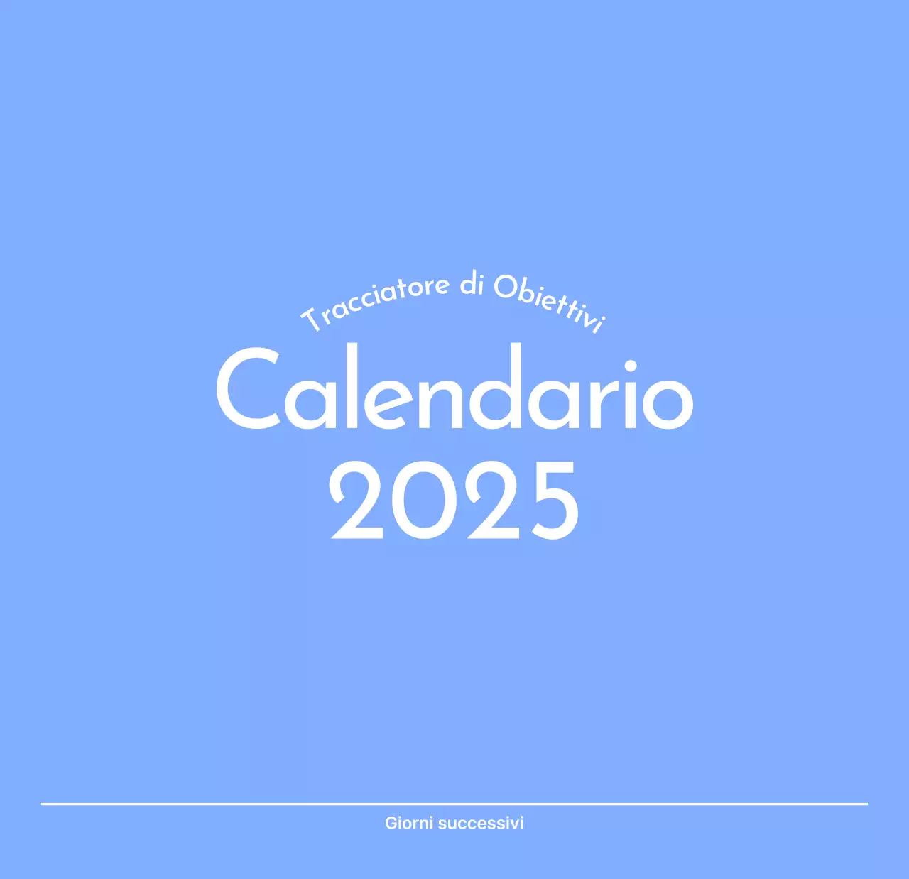 Calendario con foto tracciatore di obiettivi con un tocco di blu