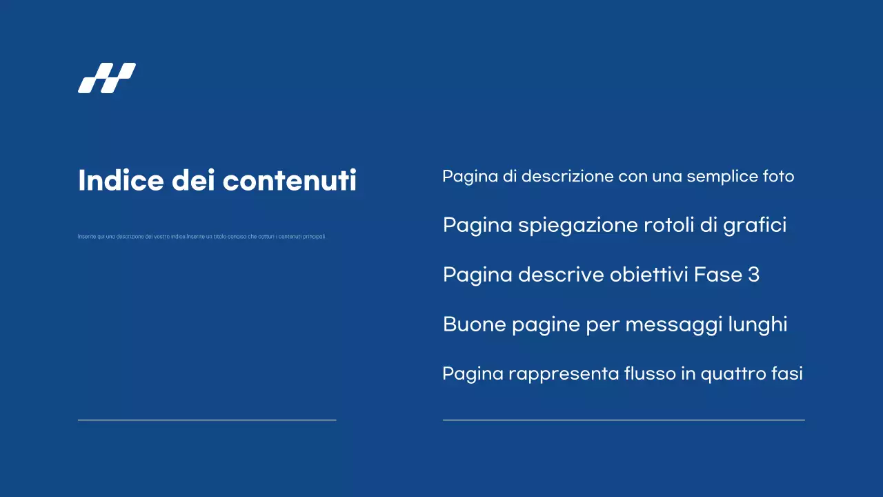 Semplice relazione di presentazione in blu e grigio, facile e veloce da modificare