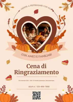 Invito alla cena del Ringraziamento in marrone