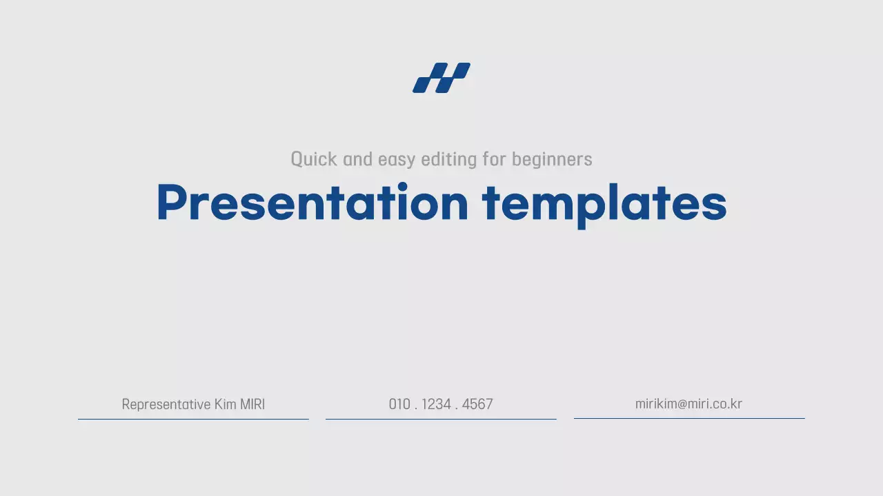Simple presentation report in blue and gray with quick and easy editing