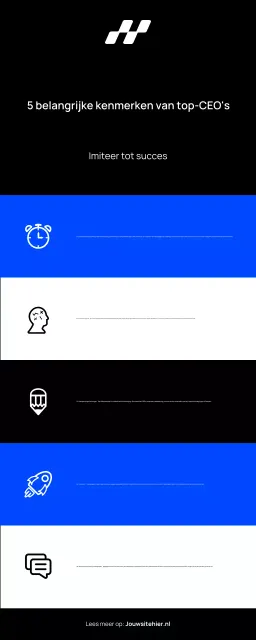 CLEAN MINIMAL TOP 5 KENMERKEN CEO ZAKELIJK INFOGRAPHIC