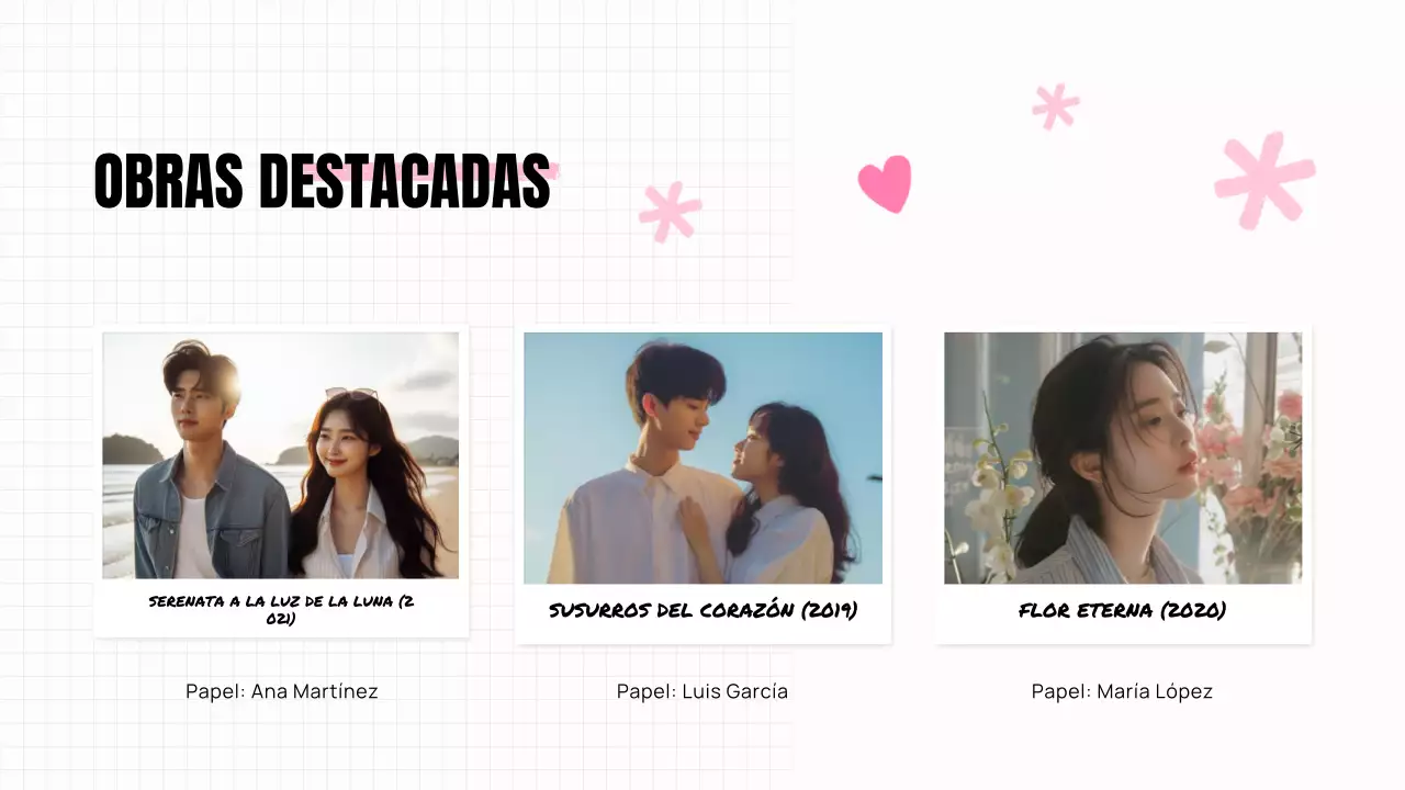 ESTÉTICA DE MODA ELEGANTE K-DRAMA PITCH DECK ACTRIZ PRESENTACIÓN