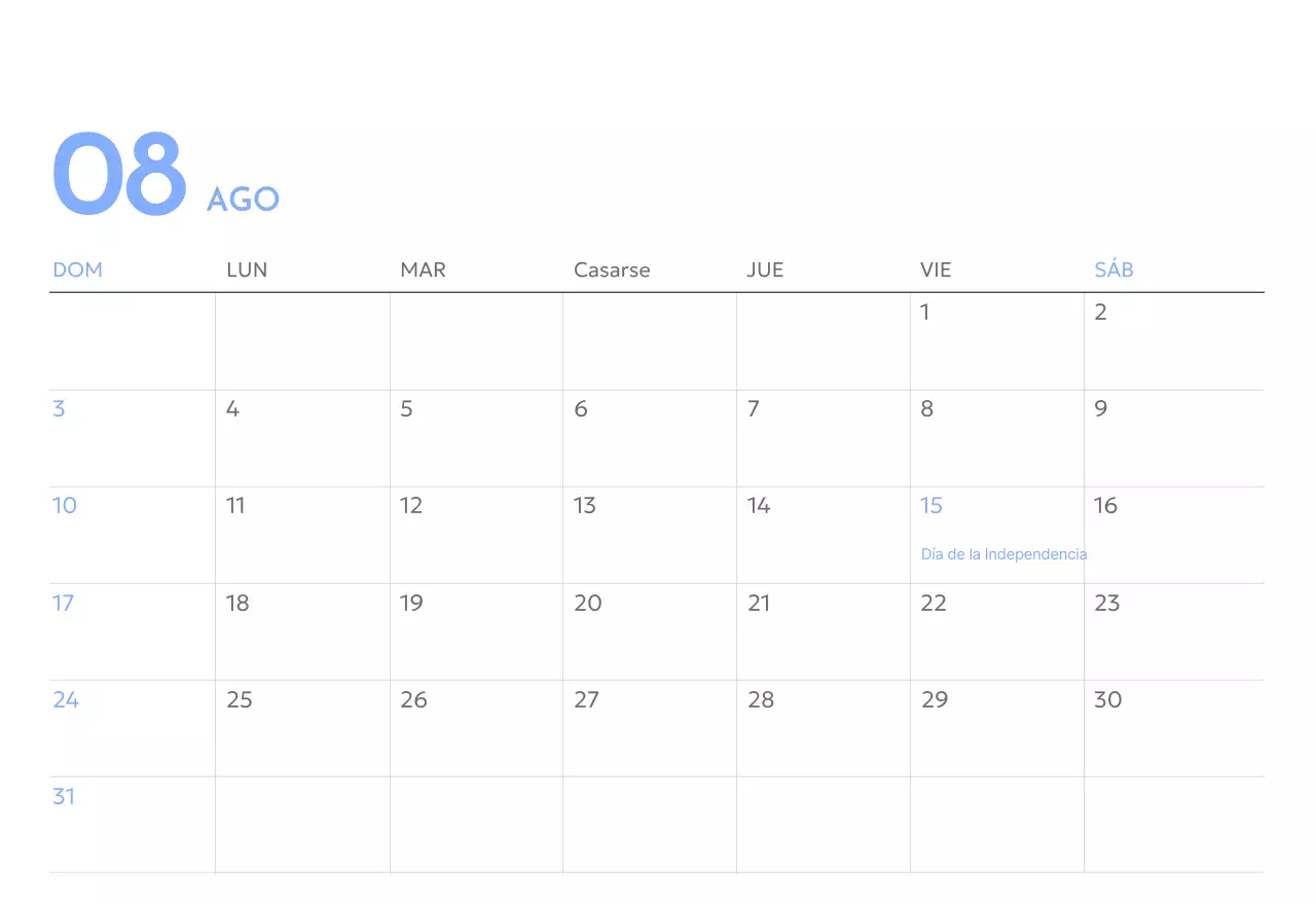 Calendario fotográfico de seguimiento de objetivos con un toque de azul