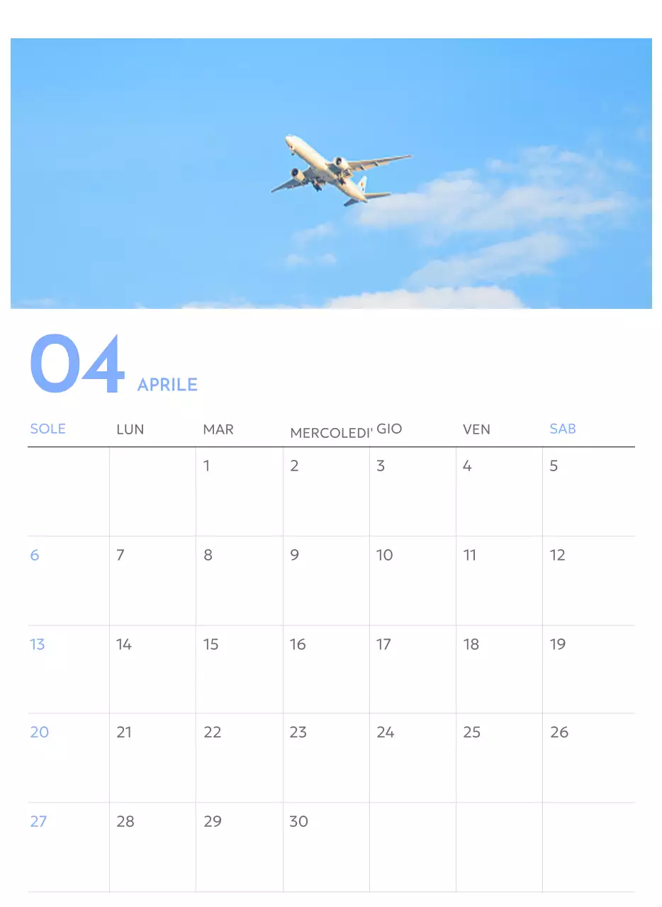 Calendario con foto tracciatore di obiettivi con un tocco di blu