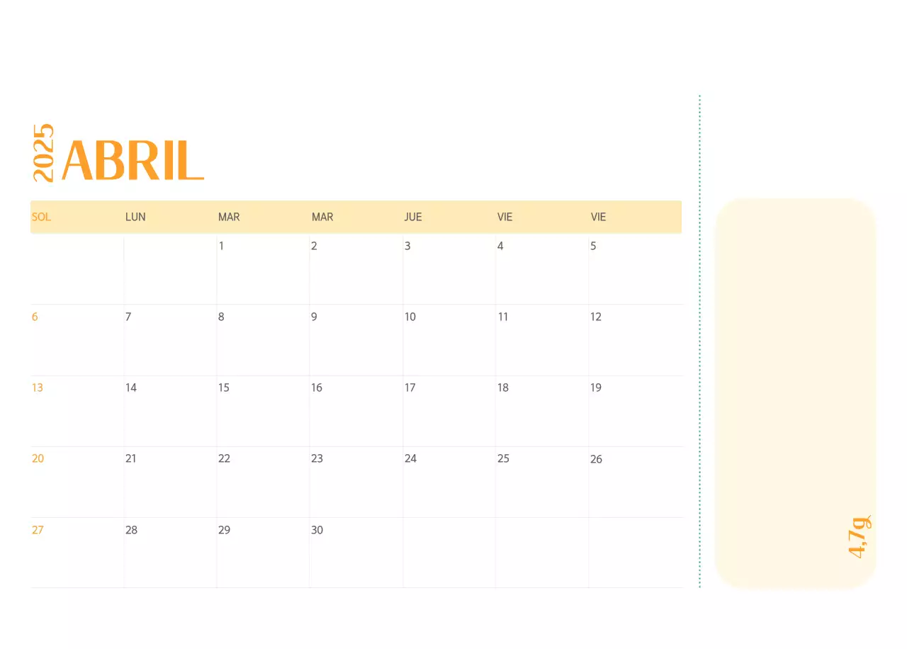 Calendario hospitalario en marco de fotos verde