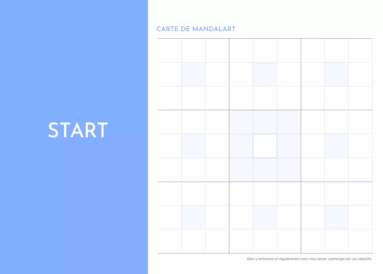 Calendrier photo de suivi des objectifs avec une touche de bleu