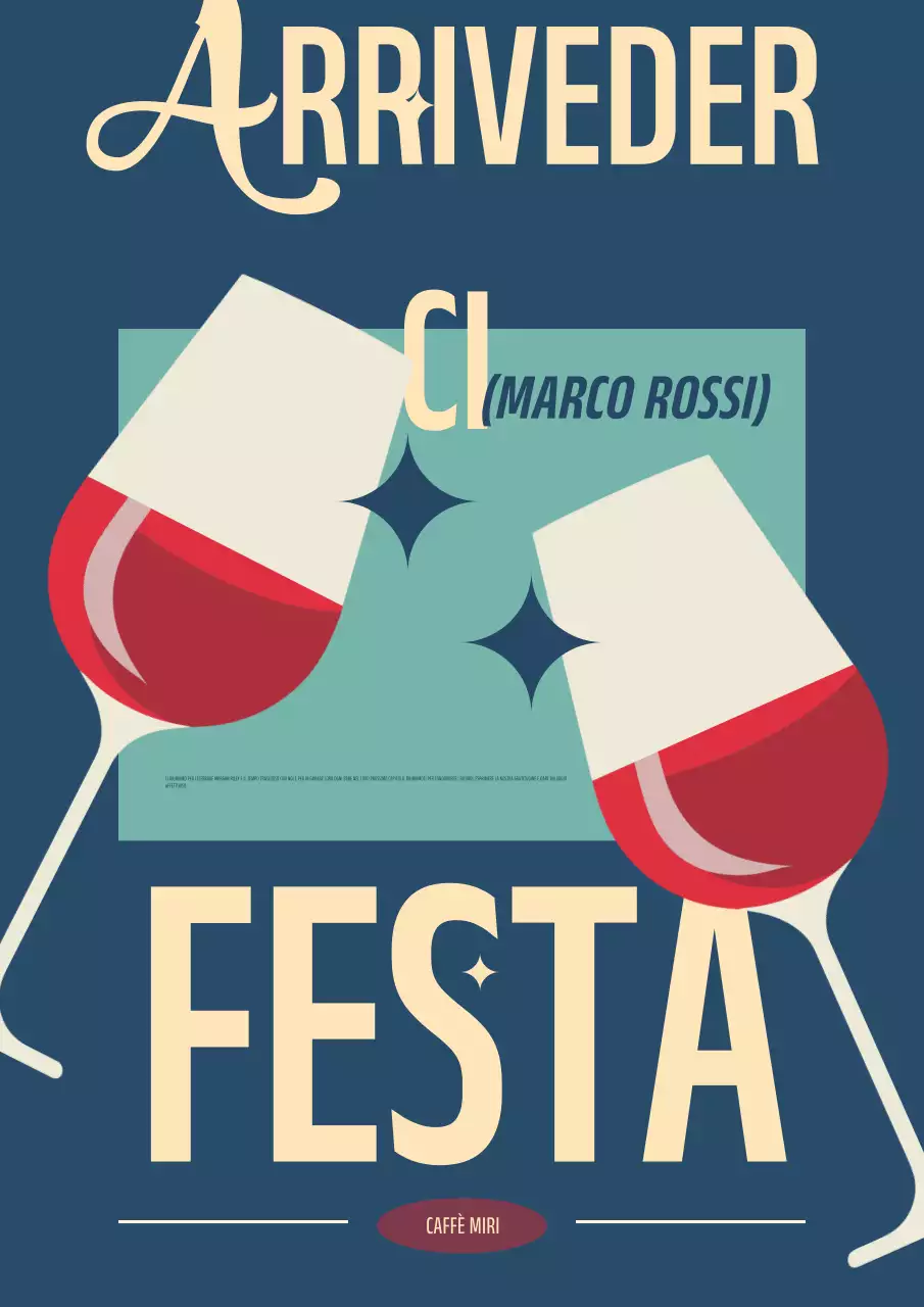 invito d'addio rosso retrò