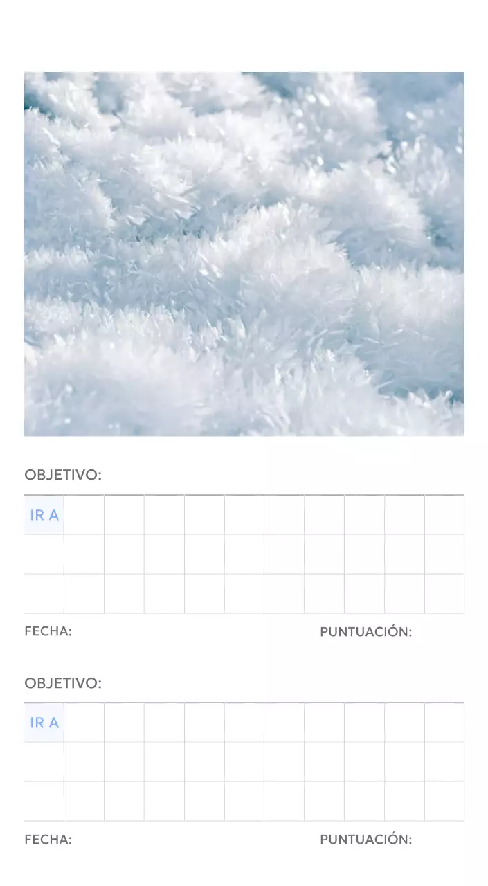 Calendario fotográfico de seguimiento de objetivos con un toque de azul