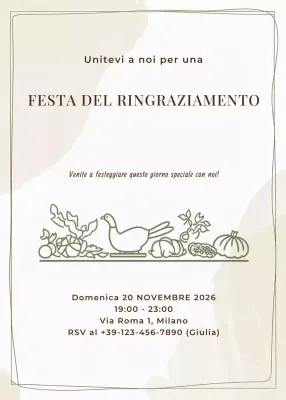 invito alla festa del ringraziamento tradizionale beige