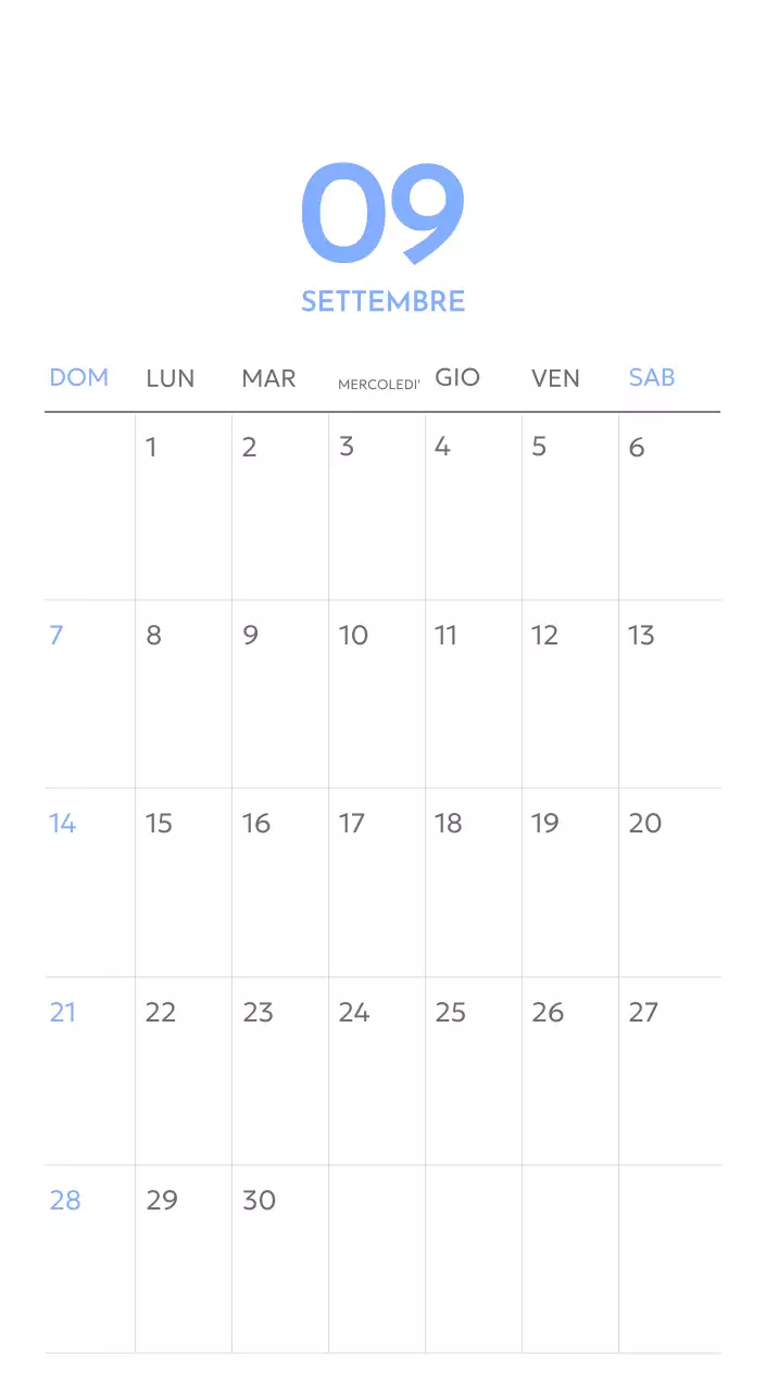 Calendario con foto tracciatore di obiettivi con un tocco di blu