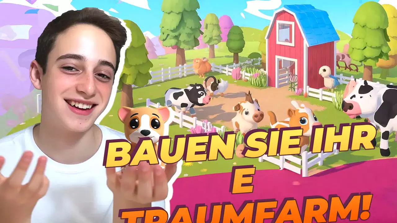 Bunte, verspielte Bauernhof-Anzeige