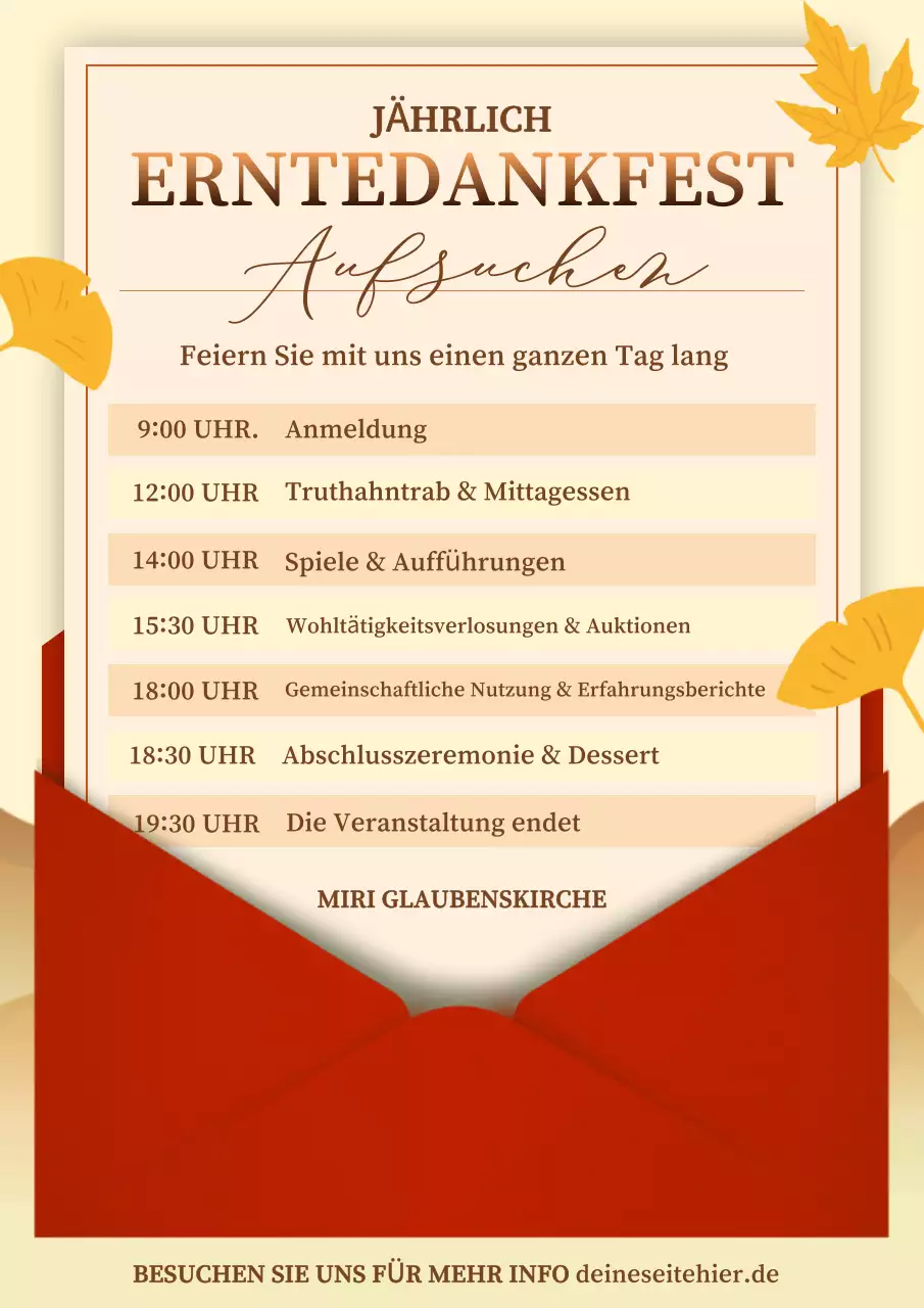 orangefarbene klassische Thanksgiving-Einladung