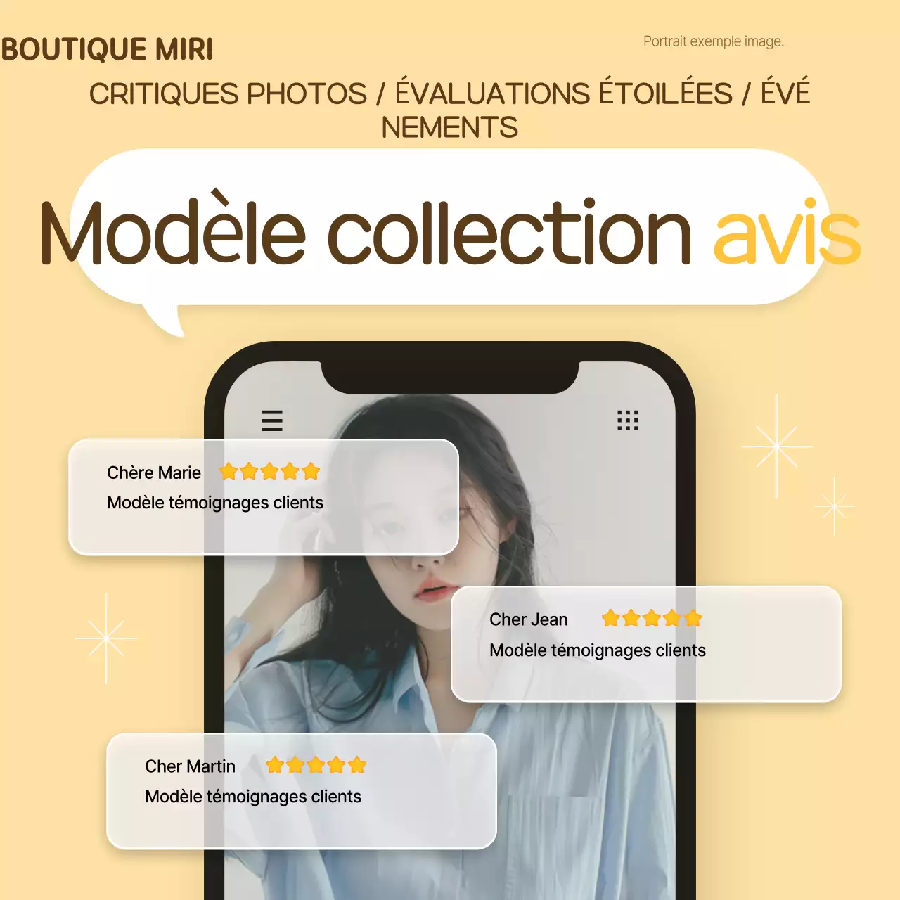 Promouvoir le modèle de revue simple Beige