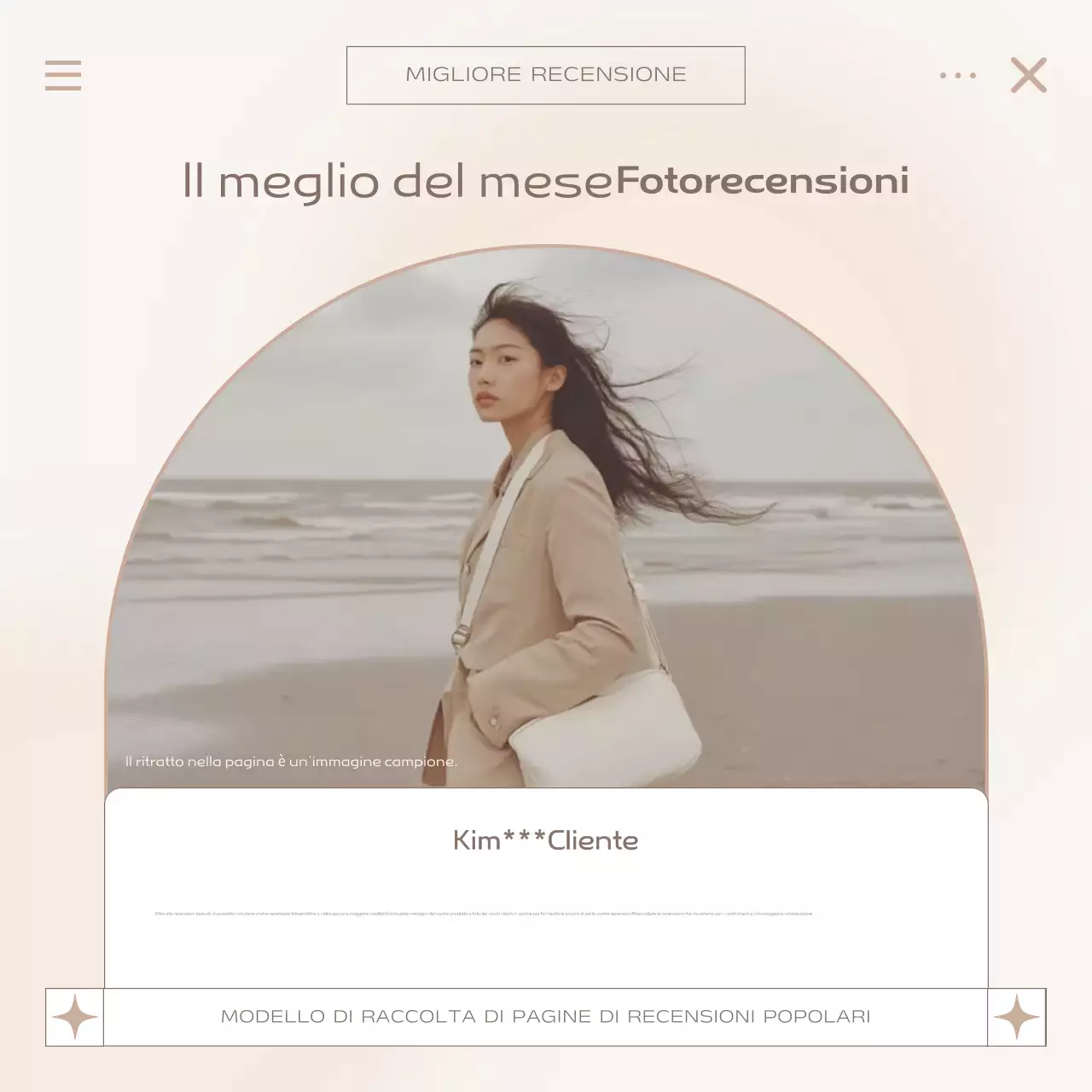 Promuovere il modello di recensione moderno Beige