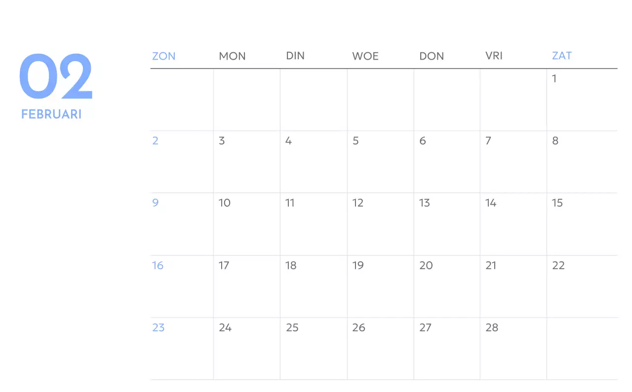 Photo goal tracker kalender met een vleugje blauw