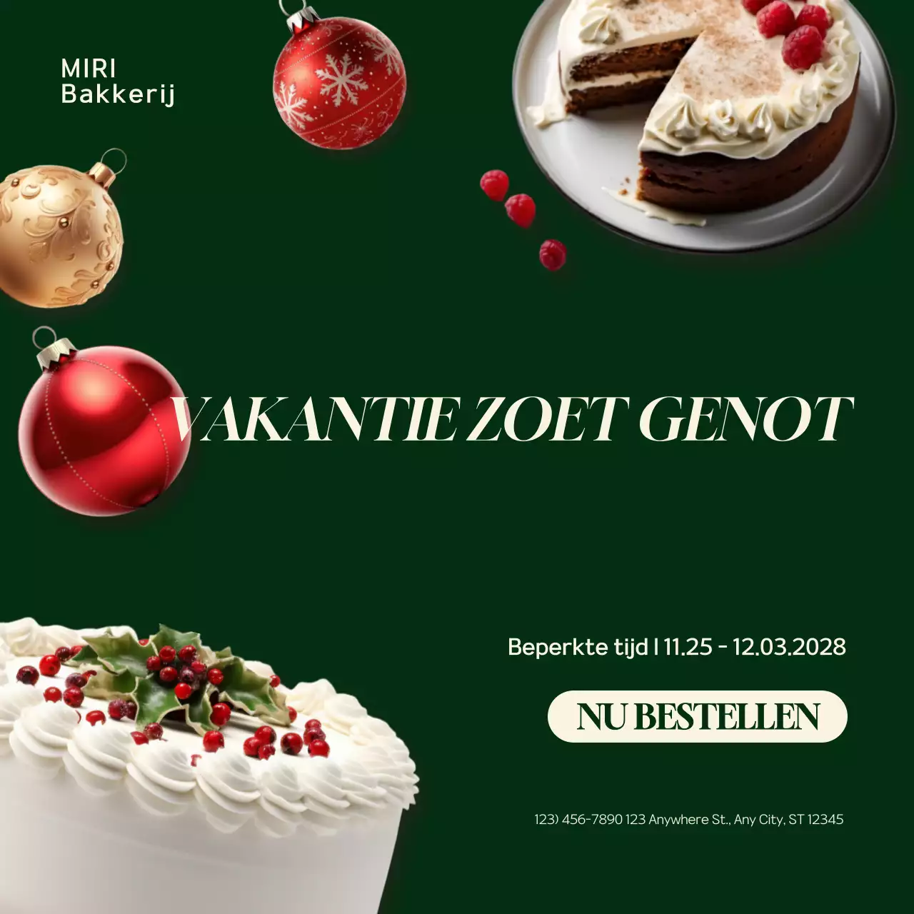 promotie rode feestelijke kersttaart