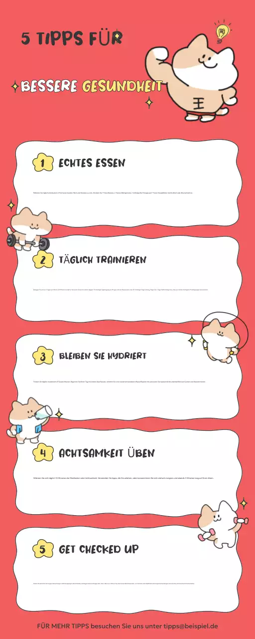 red playful health guide