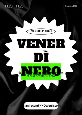 Annuncio di vendita del venerdì nero con accenti neri e fluorescenti