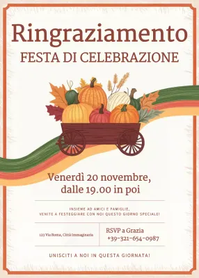 invito rustico arancione per il Ringraziamento
