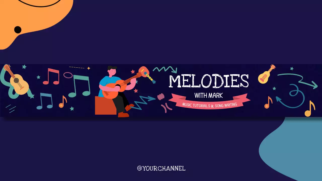 Navy Creative Music Tutorial Banner YouTube Thumbnail